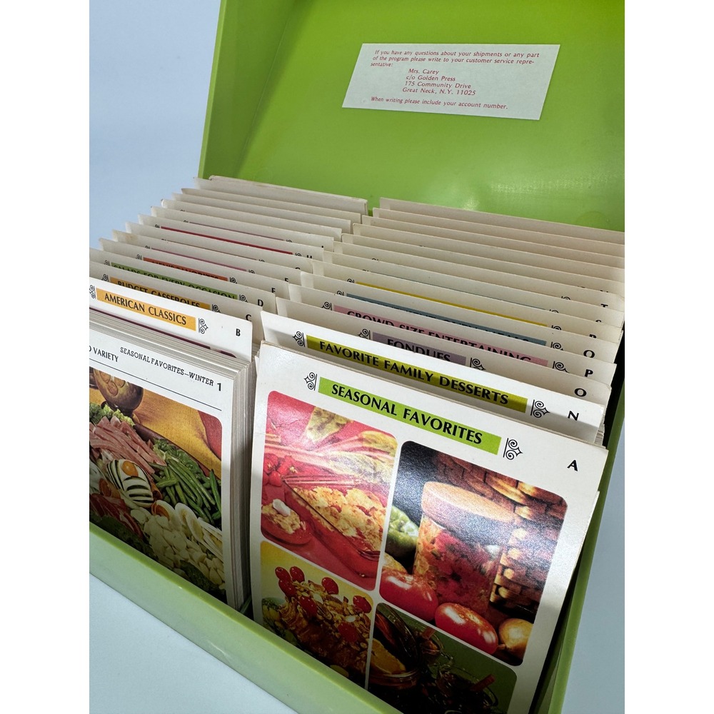 Vintage 1971 Betty Crocker Recipe Card Library COMPLETE 672 Cards Green Box - Picture 2 of 14